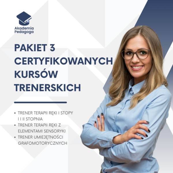 3 W 1 Trener terapii ręki i stopy I i II stopnia, Trener terapii ręki z elementami sensoryki, Trener umiejętności grafomotorycznych